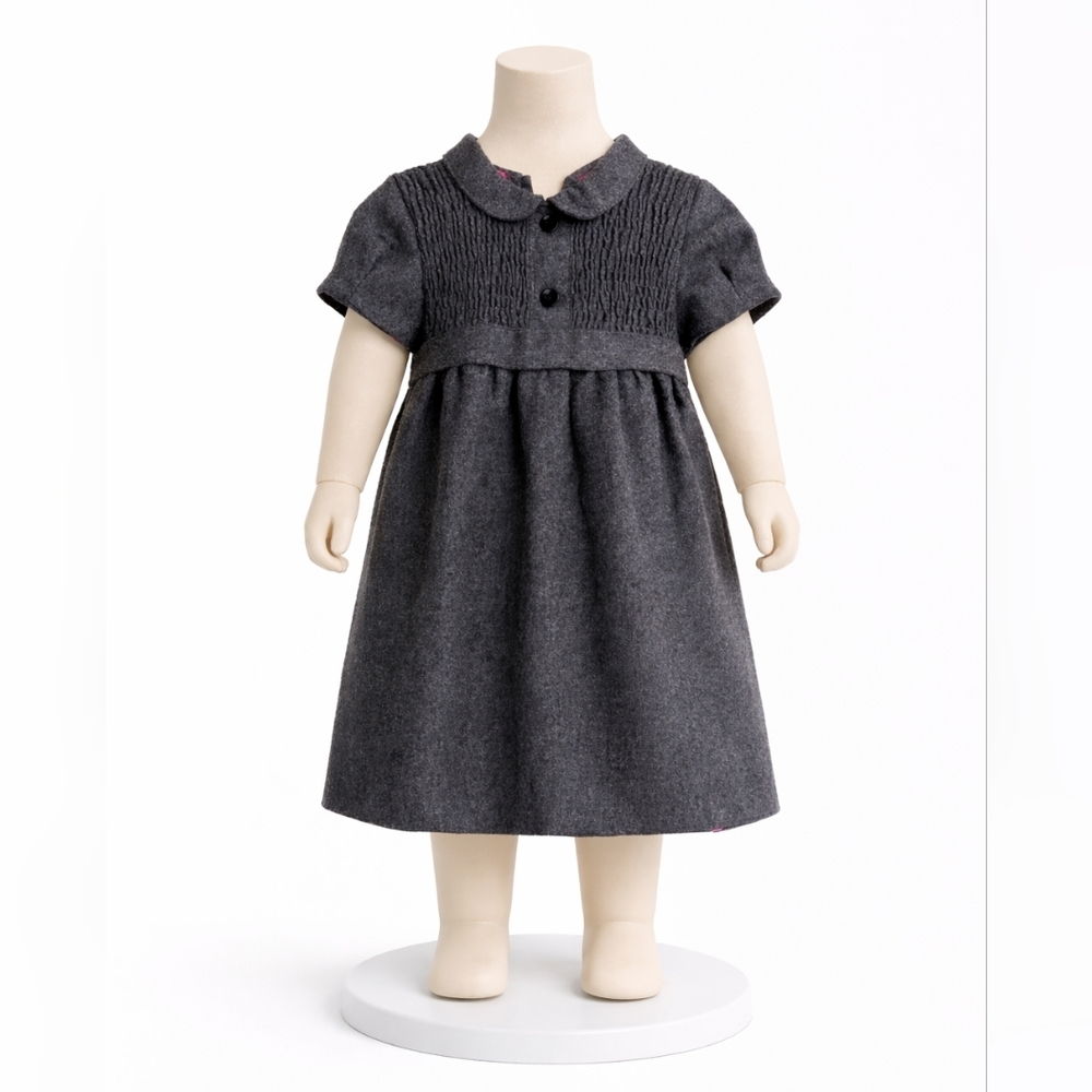 BURBERRY Elegant Gray Kids Dress 3Y